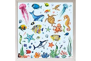AnyDesign 9 Sheets Ocean Window Clings