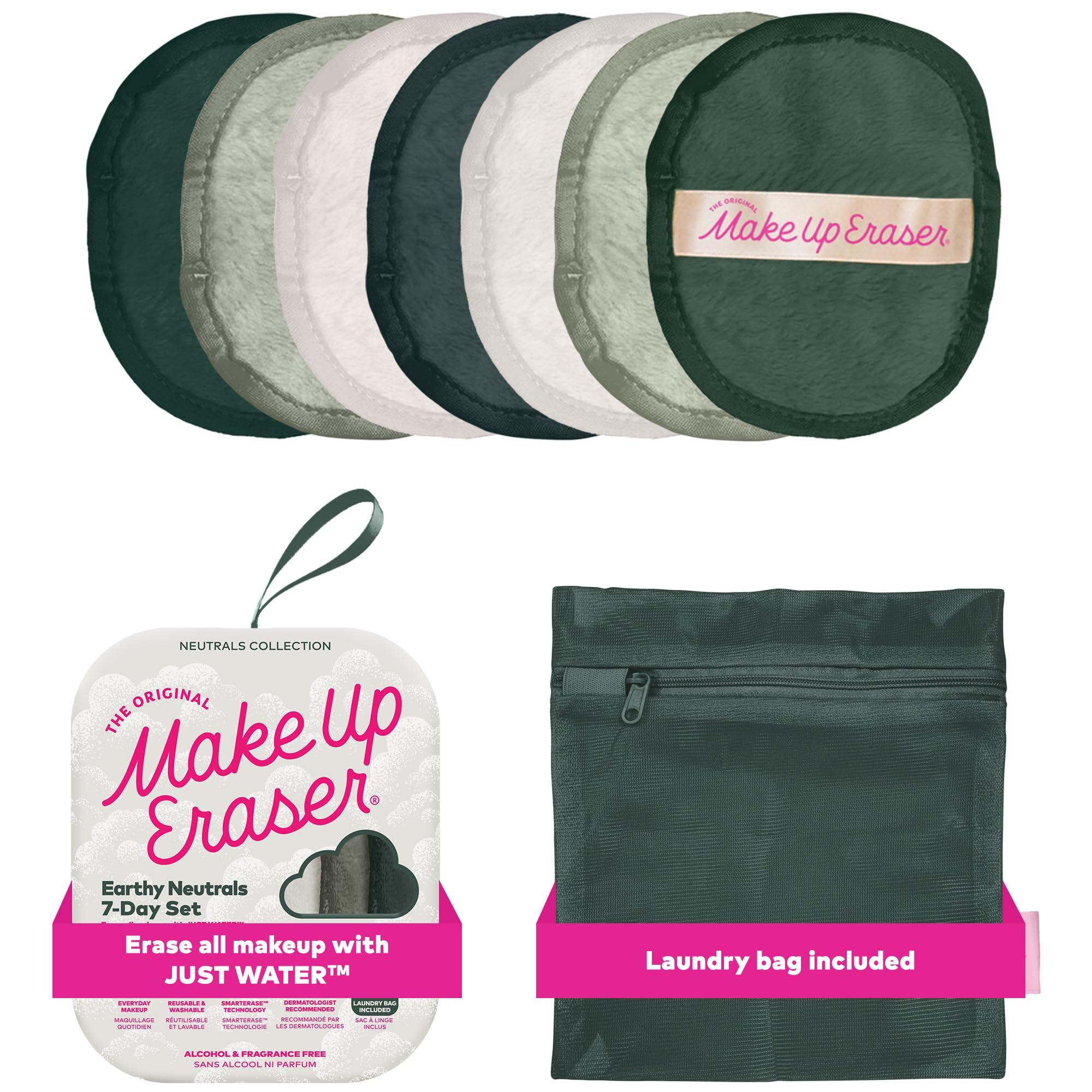 The Original MakeUp Eraser, 7-Day Set, Erase All Makeup with Just Water, Including Waterproof Mascara, Eyeliner, Foundation, Lipstick, Sunscreen, and More! 7ct