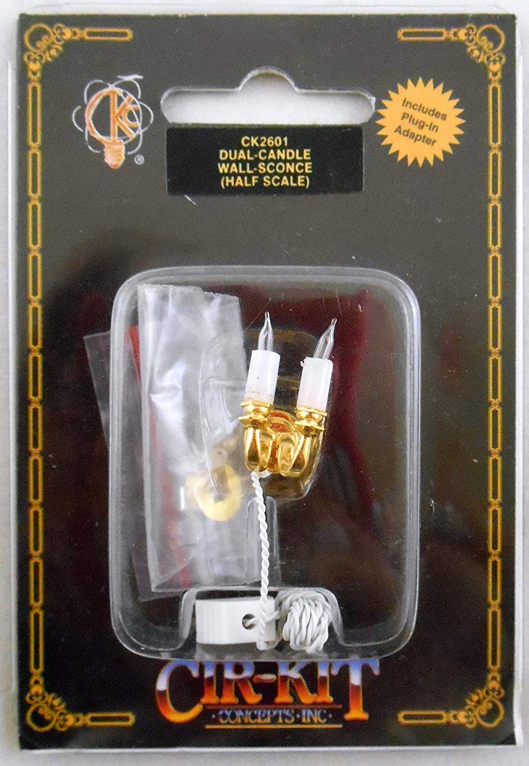 Dollhouse Miniature 1:24 Scale Lighting Cir-Kit Dual Candle Wall Light Sconce