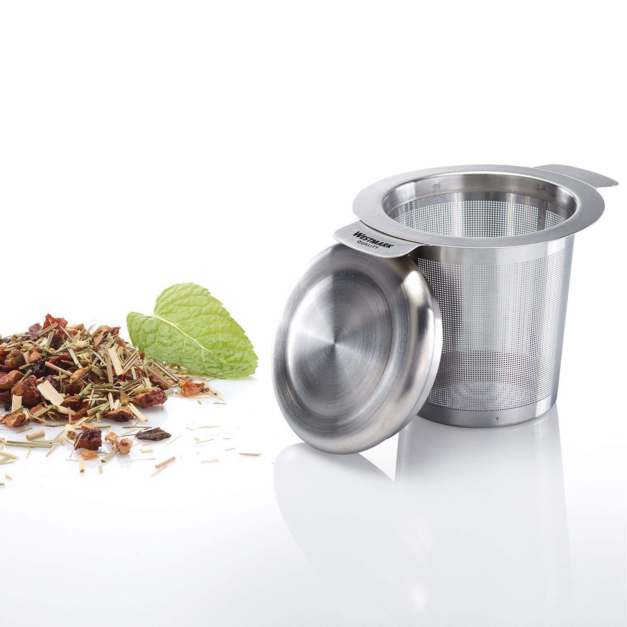 Westmark Filtro permanente / filtro de té / escurridor de acero inoxidable, Con tapa, Teatime, Acero inoxidable 18/8, 7,5 x 9,5 cm, 15762260
