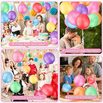 Chennyfun 50 x Large Punch Balloons for Kids, Vibrant Party Balloon for Kid, Ideal Party Bag Fillers for Kids' Birthday Party, Graduation, Fun Children’s Party Ideas - Thick & Strong - Easy to Inflate