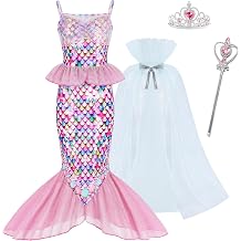 Mermaid Costume for Girls, Princess Dress Up Outfit for Halloween Party