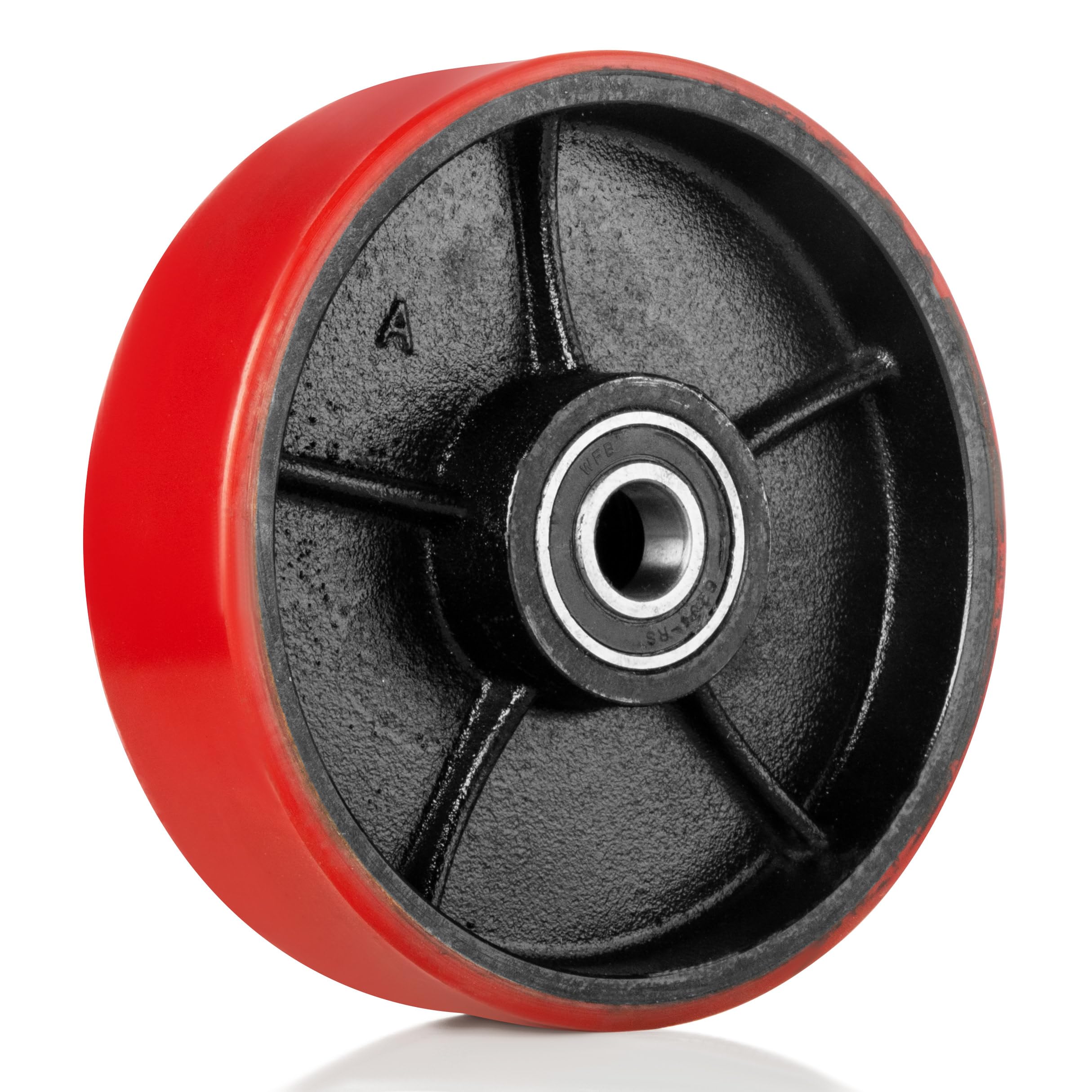 Pallit Roulette de transpalette en polyuréthane (PU) 180 x 50 mm Axe 20 mm avec roulement à billes Roulette de rechange Axe 20 mm Diamètre 200 mm Largeur 50 mm