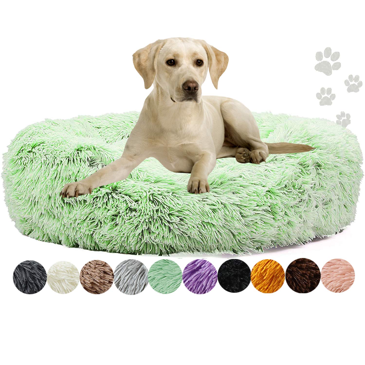 Yurun Cama para Perros medianos, Magica Perros Cama, Antiestres, Felpa Mullido Extra Suave, Impermeable, Verde 80CM