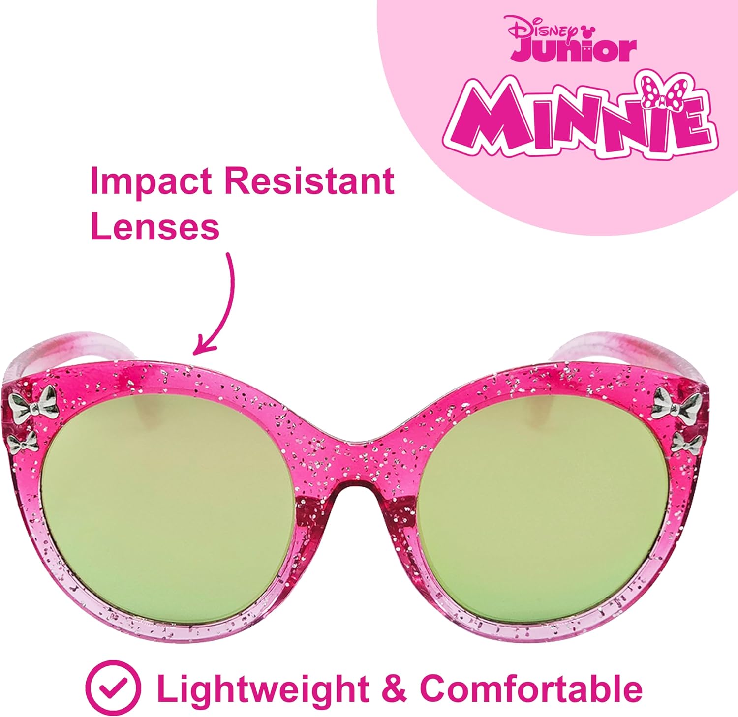ARKAID Minnie Mouse Sunglasses for Kids | Blue Cat Eye Disney Shades | UV 400 | One Size Fits Most Kids
