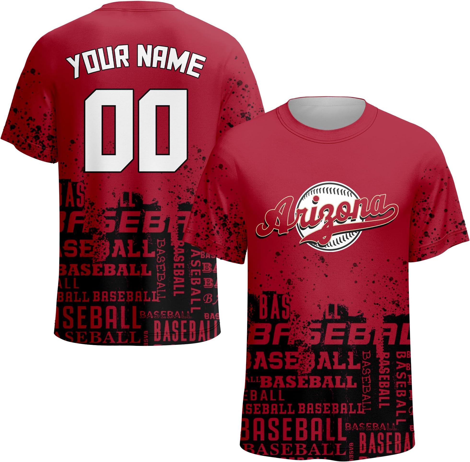 Custom Baseball T-Shirt for Men Women Youth Personalized Baseball City Silhoutte Tshirt Name Number Gift S-5XL