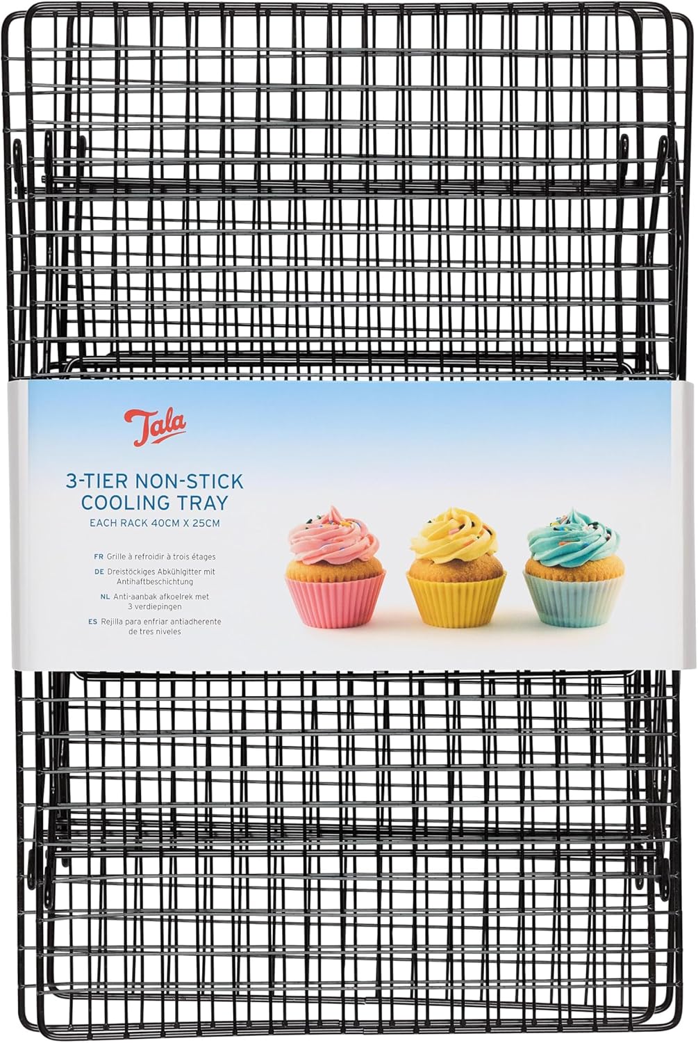Tala 3 Tier Cake Cooling Rack Non Stick, Black