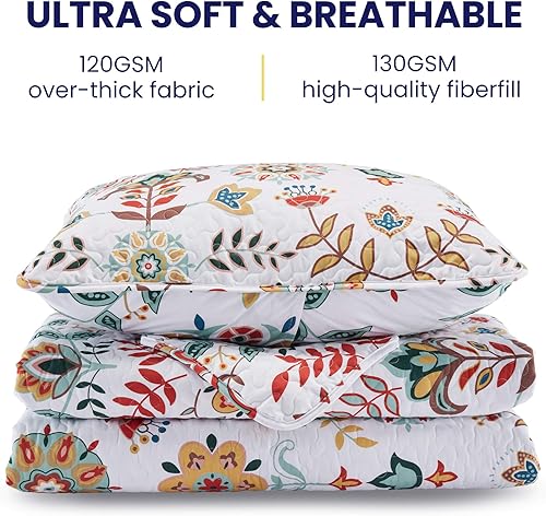 Miniatura 7 de Juego Sleep Zone de ropa de cama, 2 piezas, con estampado clásico, de 4.23 ozm, tejido suave y ligero de microfibra, edredón para todas las