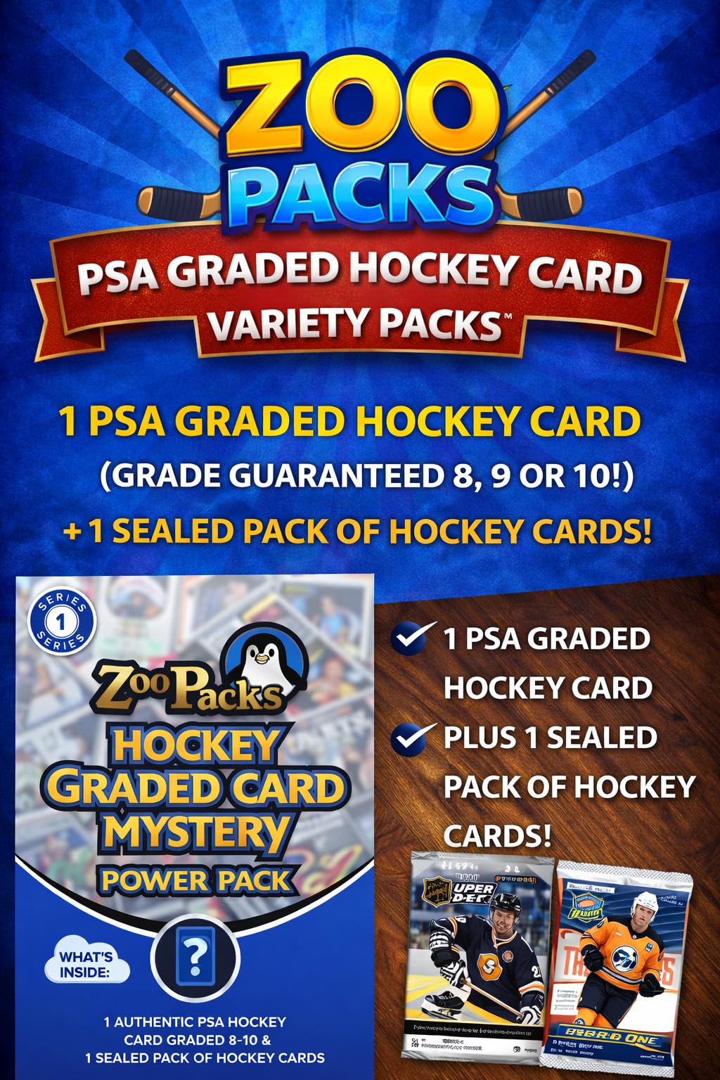 Amazon.com: PSA Hockey Graded Card Mystery Pack Plus| PSA Graded Hockey Card  + 1 Sealed Pack of Cards | Grade 8+ Guaranteed
