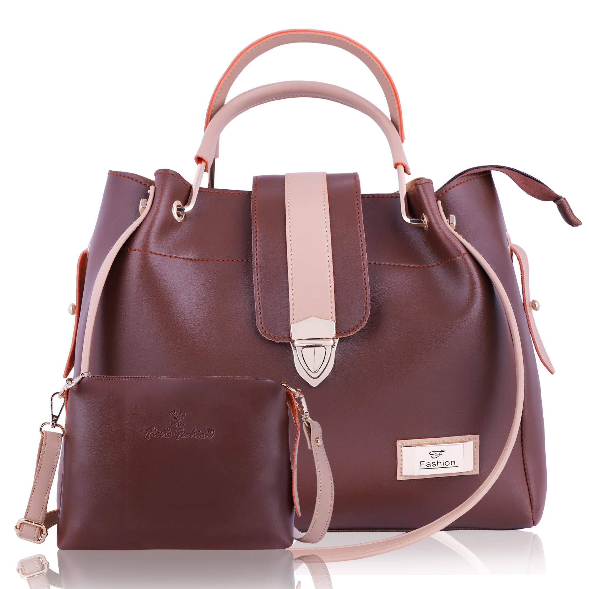 Fiesto Fashion Womens Handbag and Sling Bag Combo (Brown) (B07V5QHF4B) Amazon Price History, Amazon Price Tracker