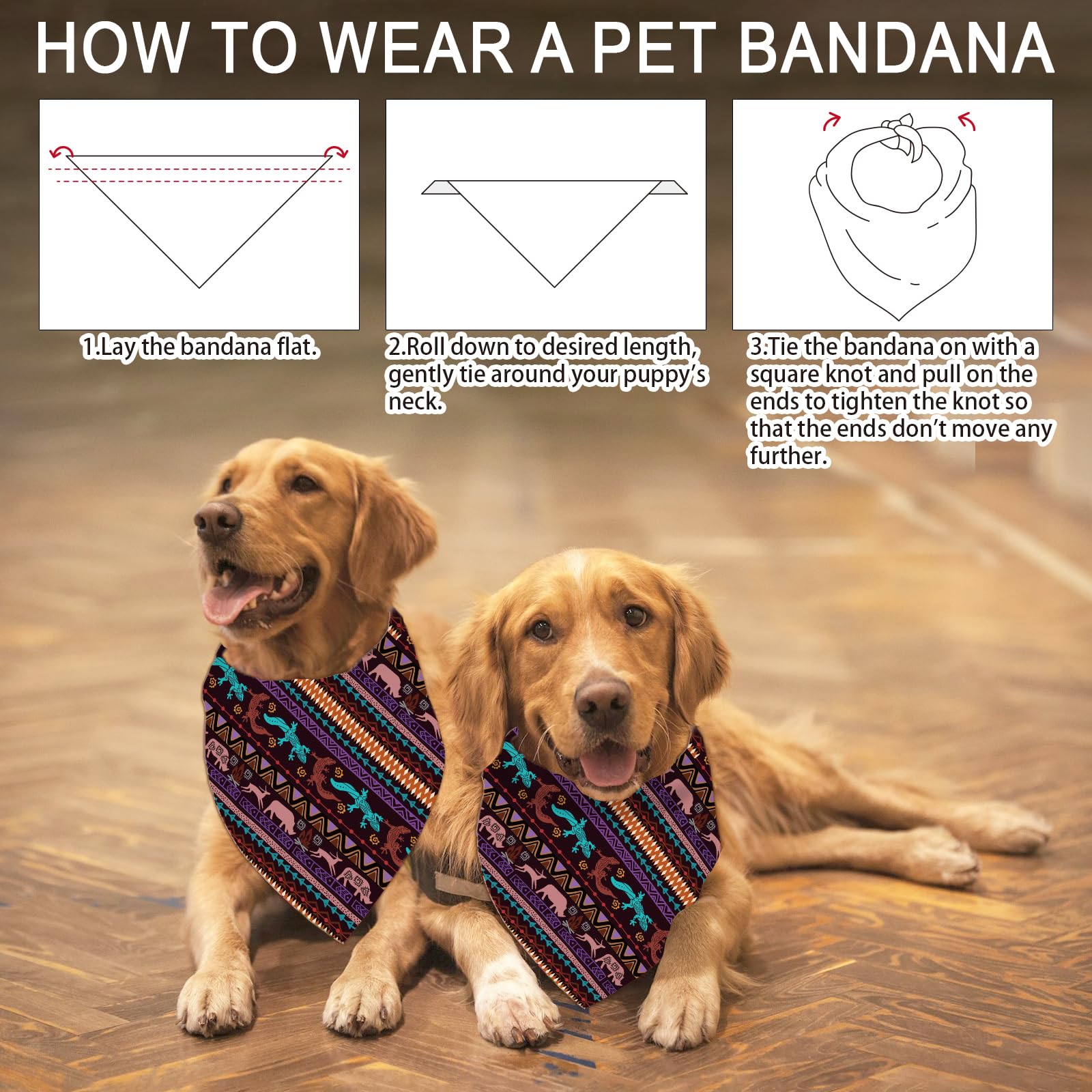 arricraft 1 Pc Aztec Style Dog Bandana - Image 4