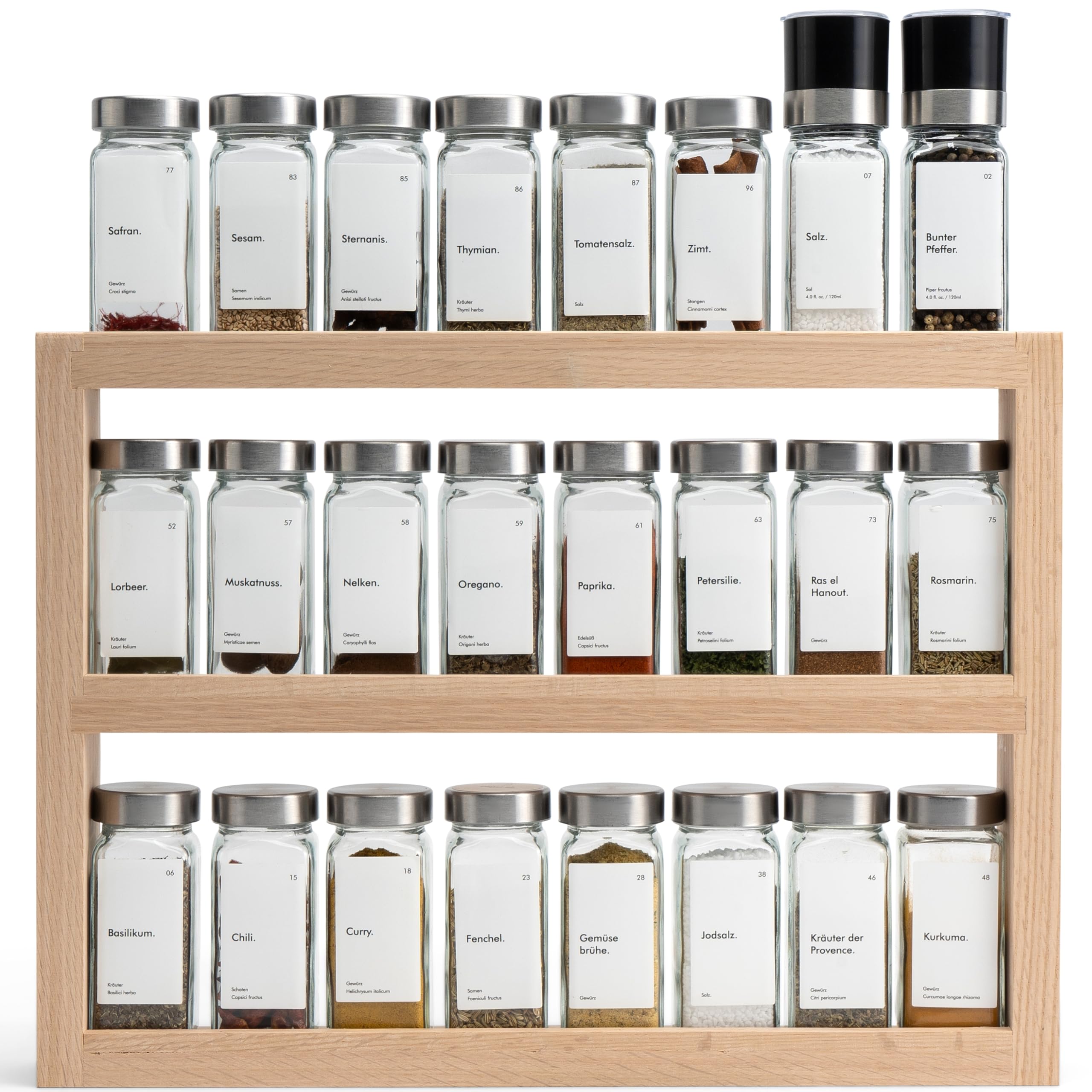 KIVYSpice Rack Standing or Hanging [Solid Oak] Spice Rack Wall - Spice Rack Wood - Spice Organiser Cabinet - Spice Rack - Spice Rack - Spice Rack - Spice Rack - Spice Rack - Spice Rack