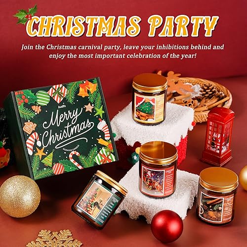 Miniatura 4 de Vela de Navidad  Vela de galletas de Navidad con aroma a masa de galletas de azúcar para vacaciones de Papá Noel, velas perfumadas de Navidad para