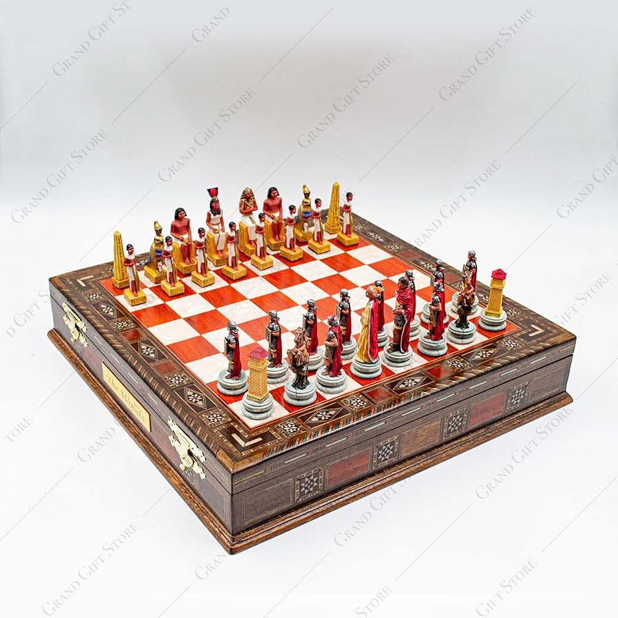 Amazon | ユニークなハンドメイド木製チェスセット 手描きの