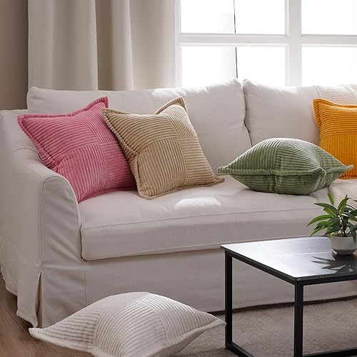 Miniatura 7 de Topfinel Juego de 2 fundas de almohada rosas para el día de San Valentín de 16 x 16 pulgadas, de pana primaveral, decoración de sofá, cama,