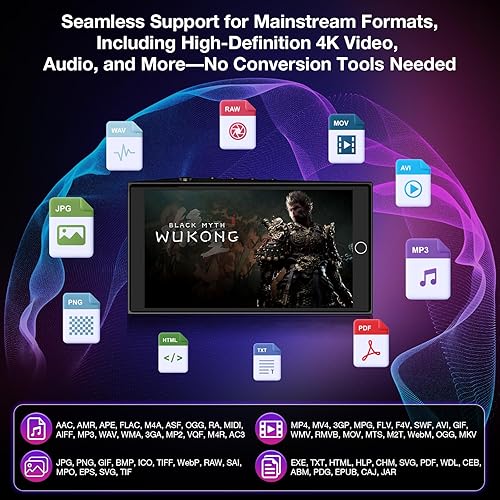 Miniatura 9 de Reproductor MP3 de 64 GB con WiFi Bluetooth, reproductor MP3 MP4 con pantalla táctil de 4.7 pulgadas y cámara, reproductores de música MP3 con