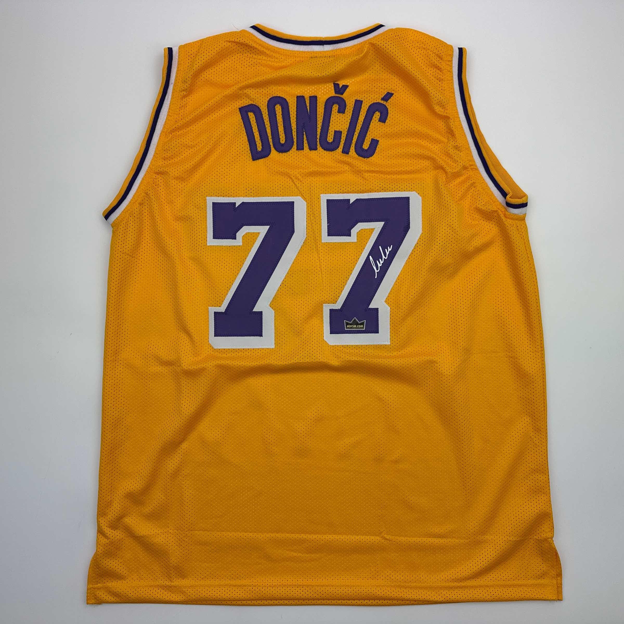 Facsimile Autographed Luka Doncic Los Angeles LA Yellow Reprint