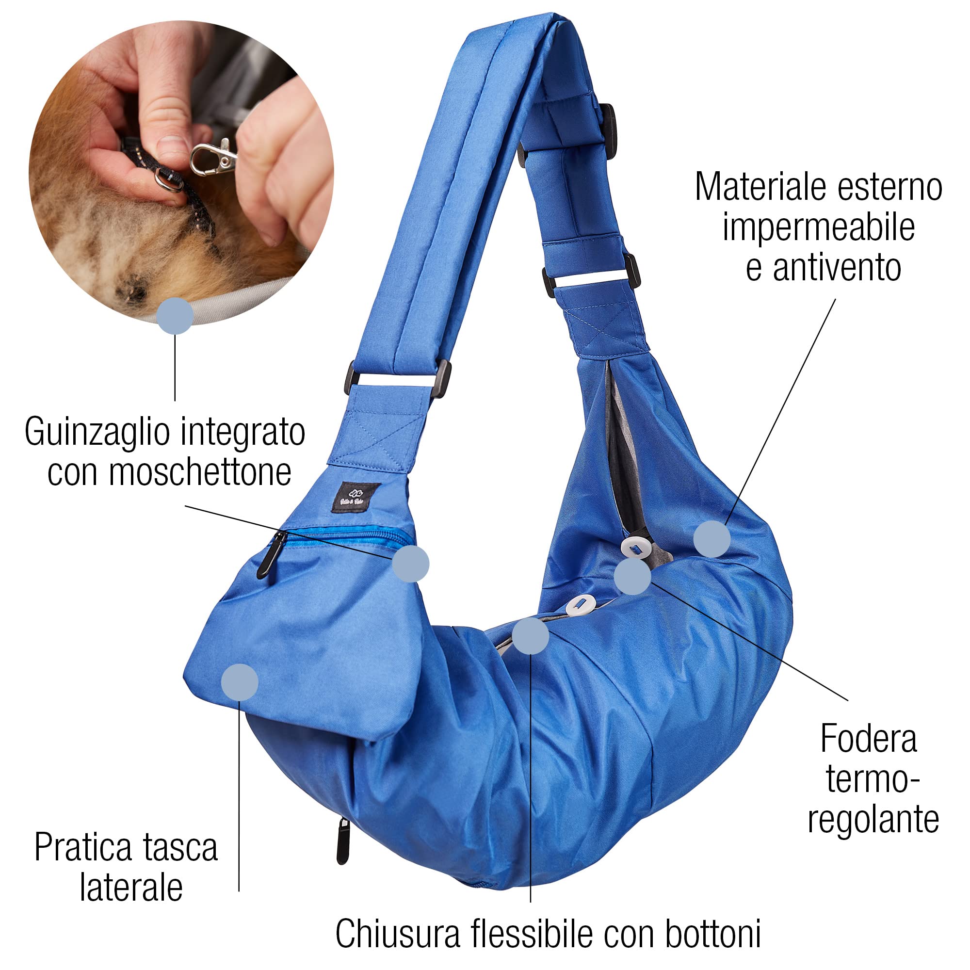 Borsa A Tracolla Bella & Balu Per Cani E Gatti – Trasportino Leggero Per Animali Fino A 7 Kg, Colori Disponibili