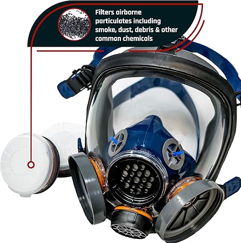 Vista 22 de Parcil Distribution Gas Mask Survival Nuclear and Chemical Full Face Respirator - Organic Vapor & Particulate - CE Tested Pd-100 ámbar claro
