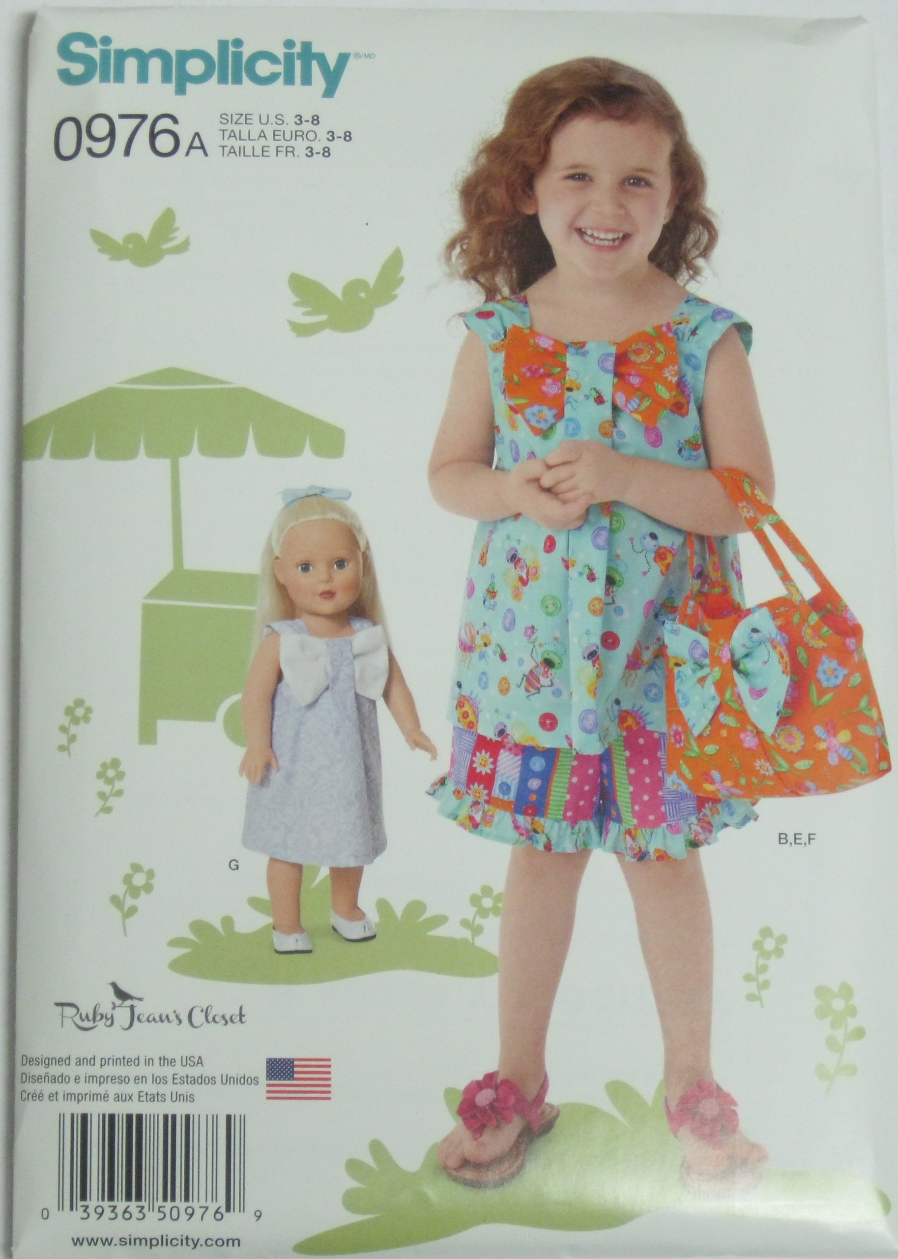 Simplicity Pattern #0976A Patron de Couture pour Enfant Taille 3-8 Ans