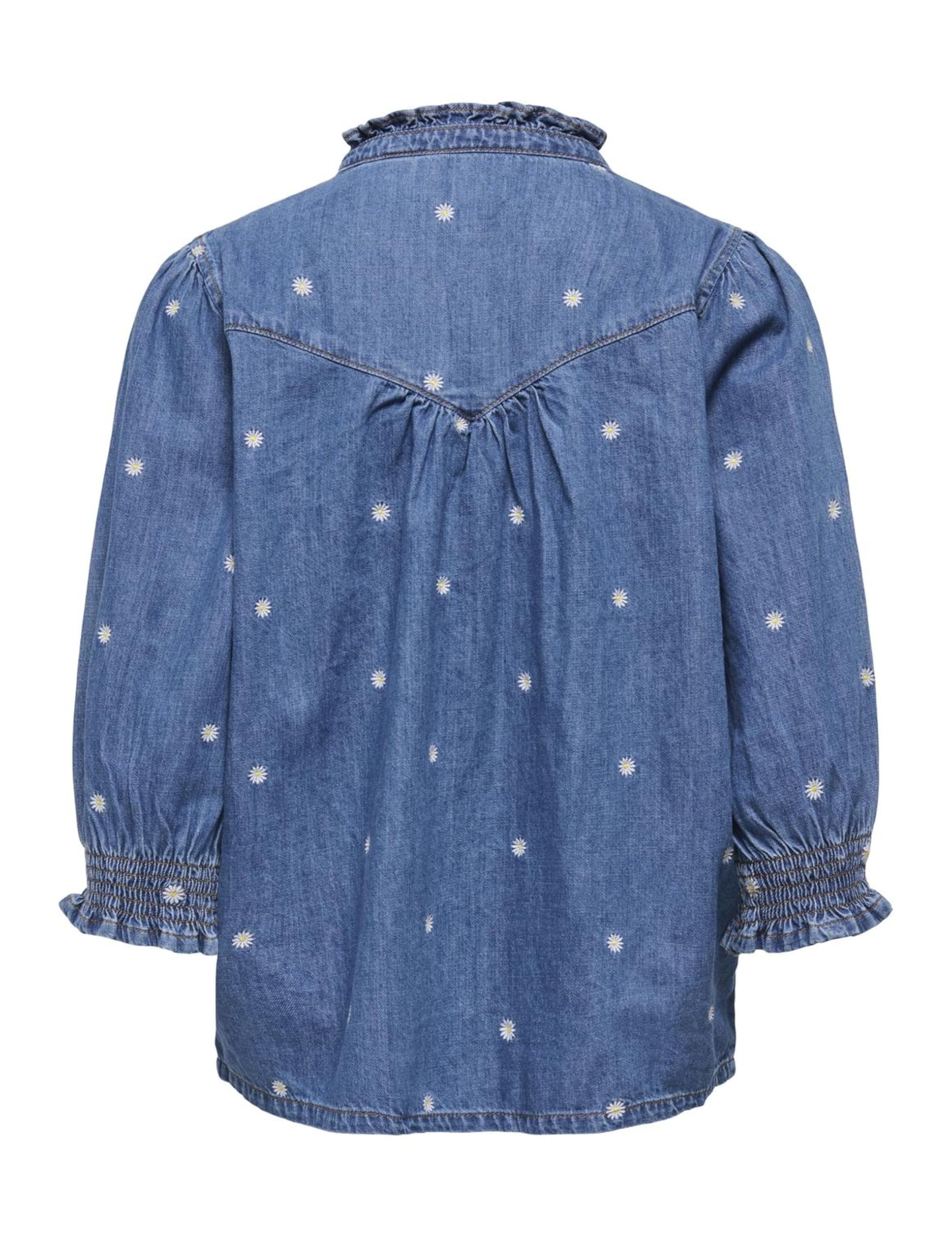 Only Onlraya Daisy EMB 3/4 Shirt DNM AKM Onlraya Daisy EMB T-Shirt 3/4 DNM AKM Femme (Lot de 1)