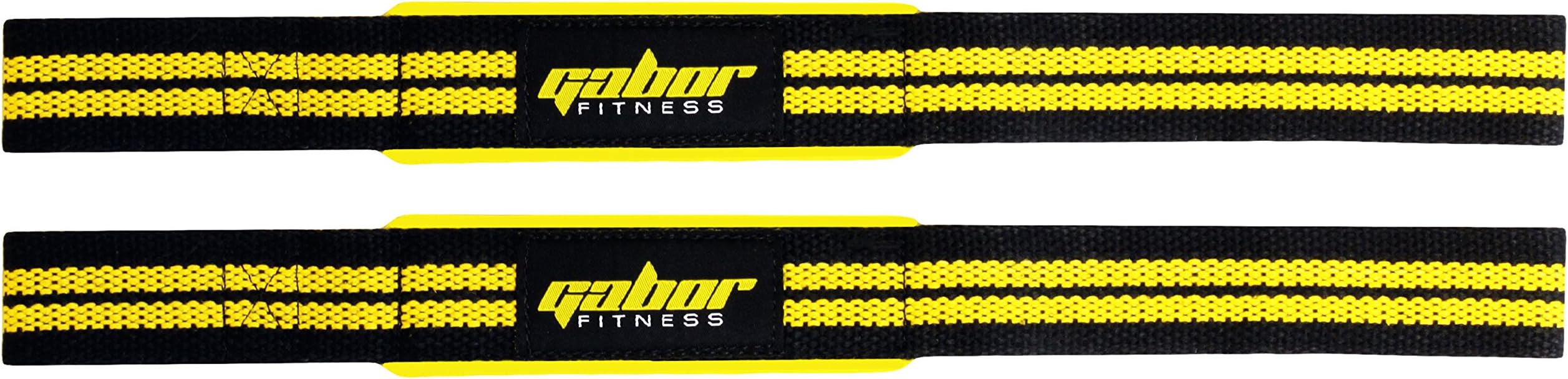 Heavy Duty Work Out Weightlifting Straps, Black/Yellow
