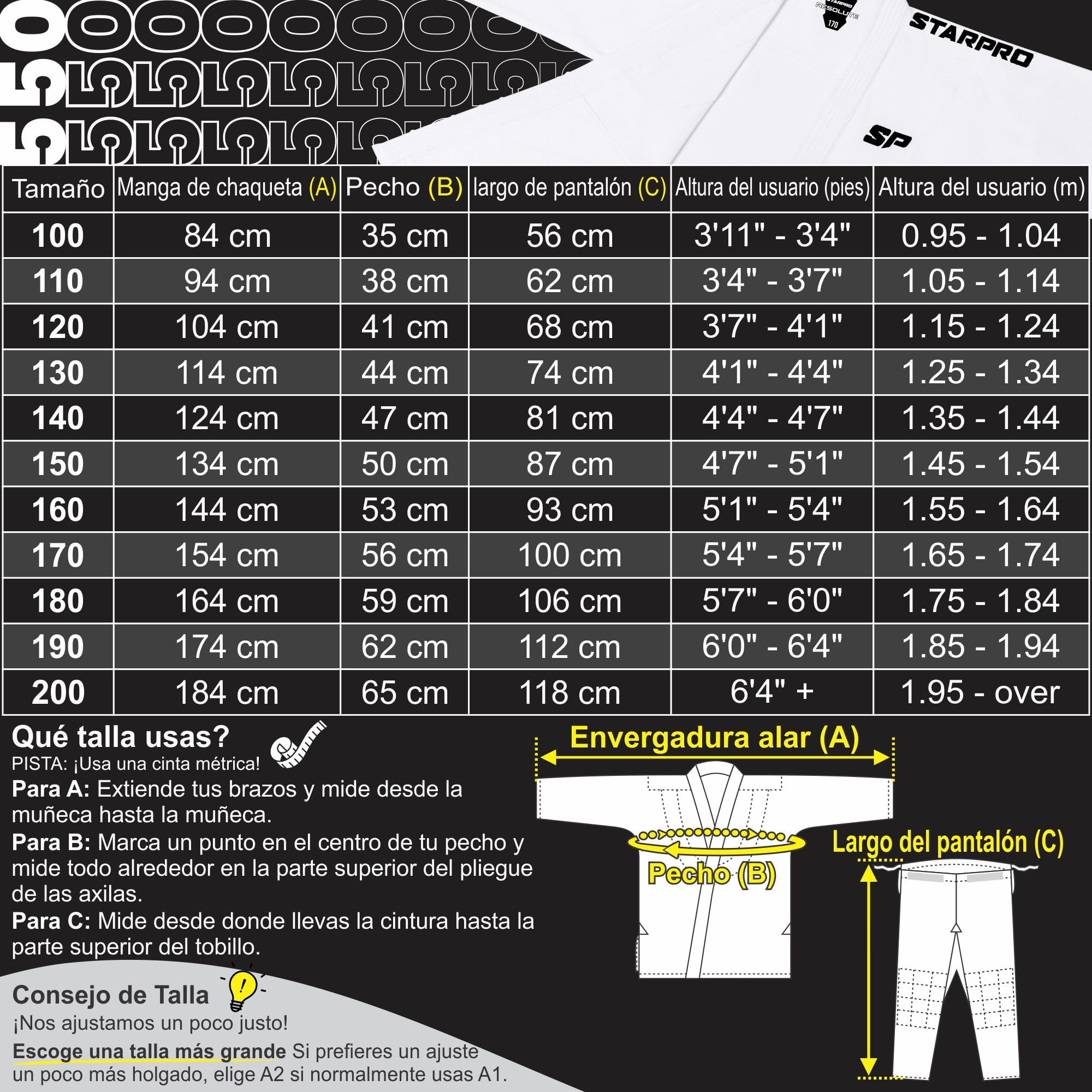 Starpro Judo Single Weave Gi 550 Gramos - Mezcla de algodón Premium - Blanco - Judogi Profesional para Entrenamiento y competición - Hombres y Mujeres