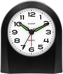 Sharp Small Battery Operated Analog Alarm Clock Silent No Ticking, Lighted on Demand and Snooze photo Sharp Small Battery Operated Analog Alarm Clock Silent No Ticking, Lighted on Demand and Snooze