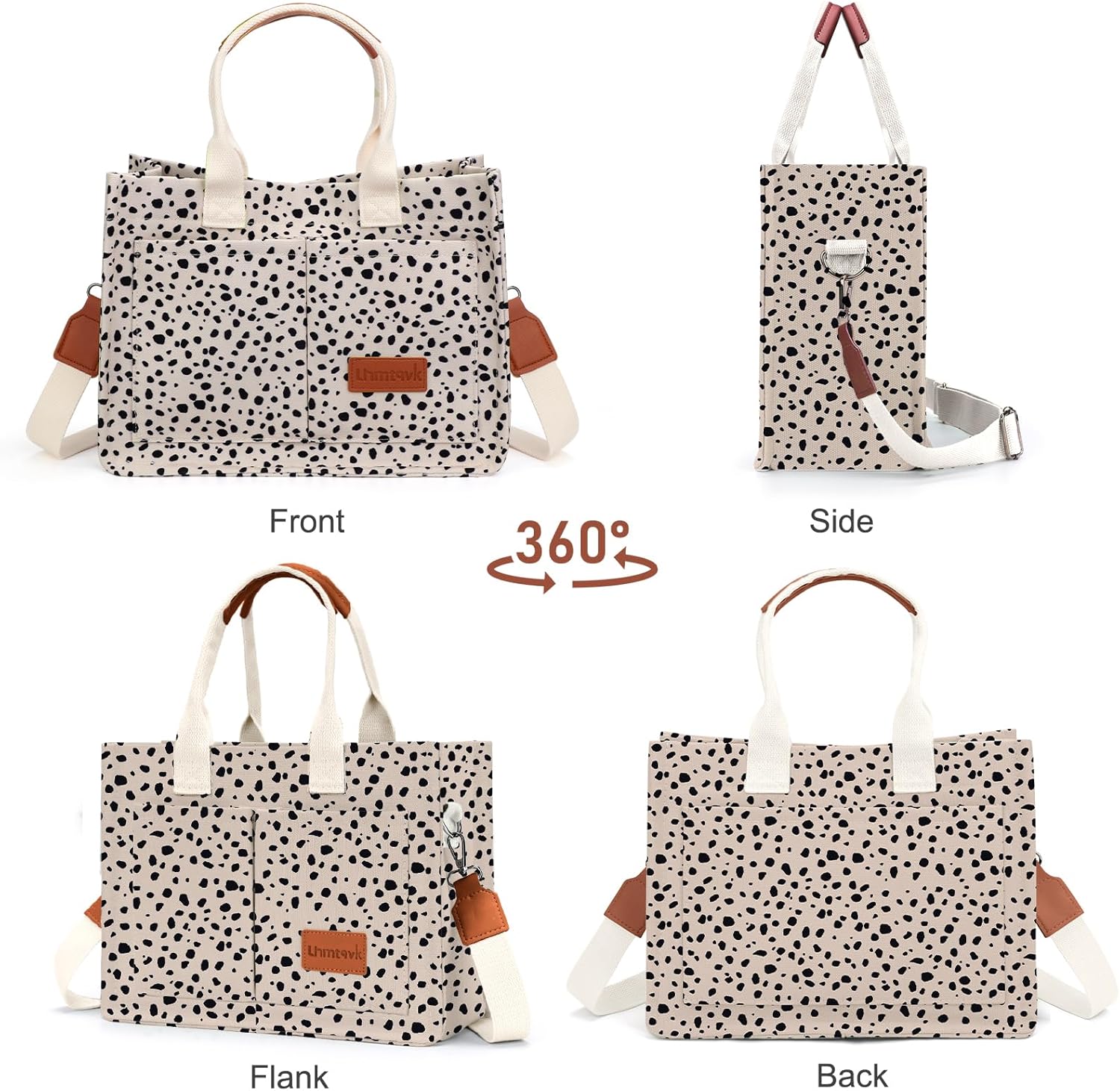 Canvas Tote Bag for Women, Large Work Purses Bible Tote - Image 4