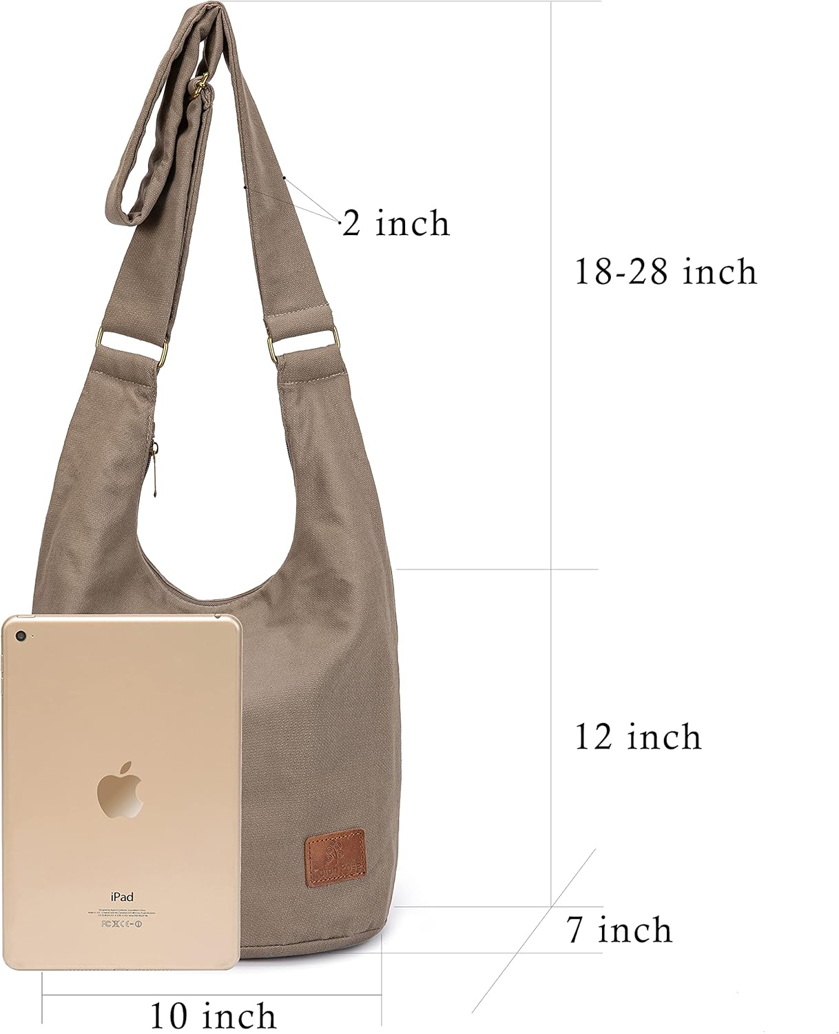 Coton Pose Women Hippie Crossbody Bag - Top Zip Large Capacity Canvas Sling Bag - Jacquard Cloth Handmade - Image 5