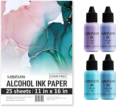 Kamenskaya Alcohol Ink Set with Alcohol Ink Paper