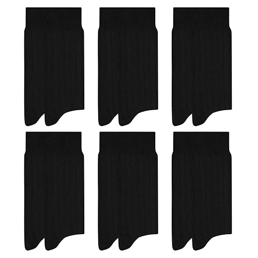 Kit 6 Pares de Meia Social Algodão Canelado Mash Masculina