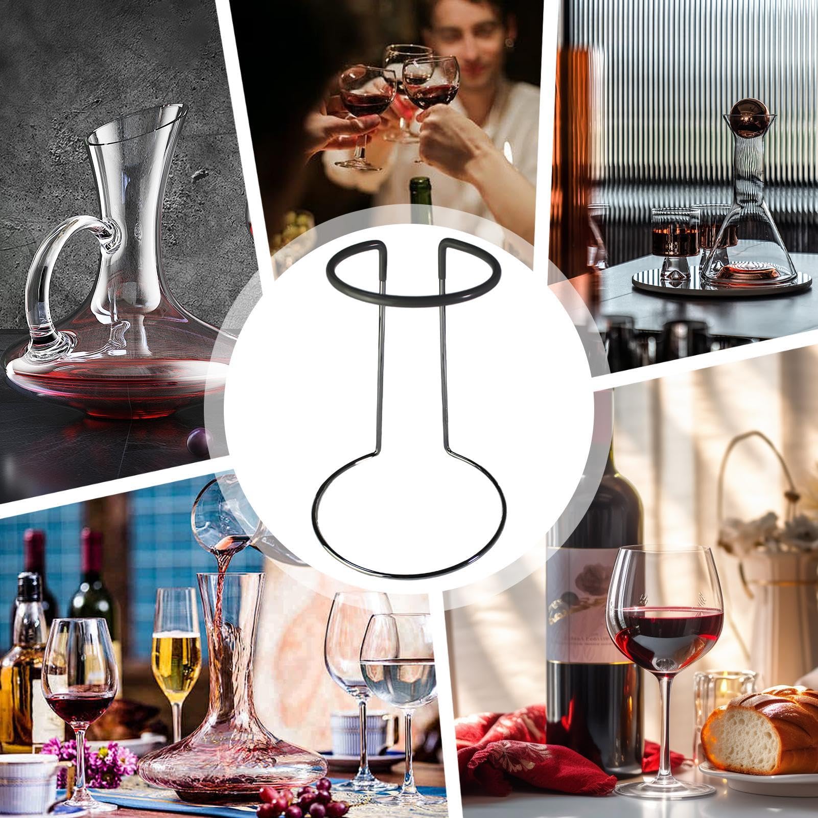 Décanteur Vin Support Carafe à Vin Inversé | Acier Inoxydable | Séchage Décanteur | 16.5x16.5x35.5cm Ustensile Vinophile