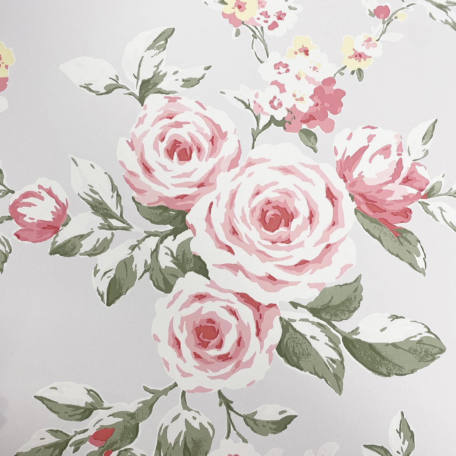 Catherine Lansfield Canterbury Floral Wallpaper Red/Grey