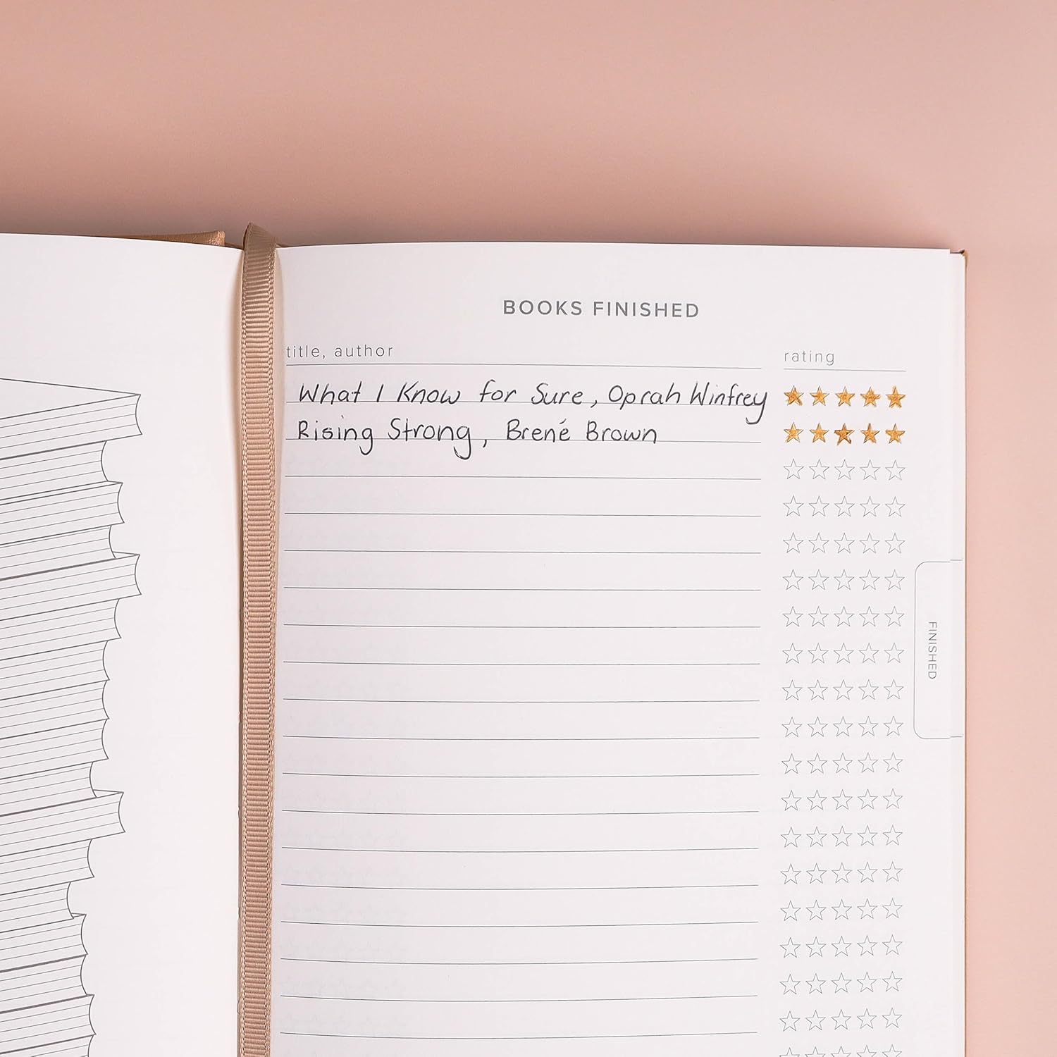 Kunitsa Co. Reading Journal - 105 reviews. Review and Track Your Reading. Book Journal for Book Lovers & Readers. Blush