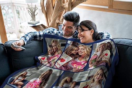 Miniatura 2 de Yoke Style Manta personalizada con imagen, manta personalizada con fotos, regalos de cumpleaños personalizados para mujeres, suegra, abuela,