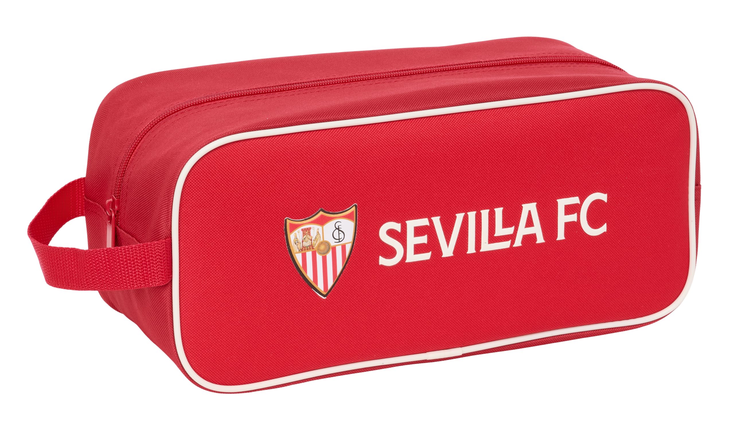 Sevilla FC - Zapatillero Mediano, Multiusos, Portatodo, Deporte, Extraescolares, Fútbol, Cómodo y Versátil, 34x14x15 cm