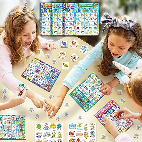 Miniatura 6 de Juego de bingo oceánico para 24 jugadores, animales del océano, juego de bingo para niños, juegos de bingo bajo el mar, para actividades familiares