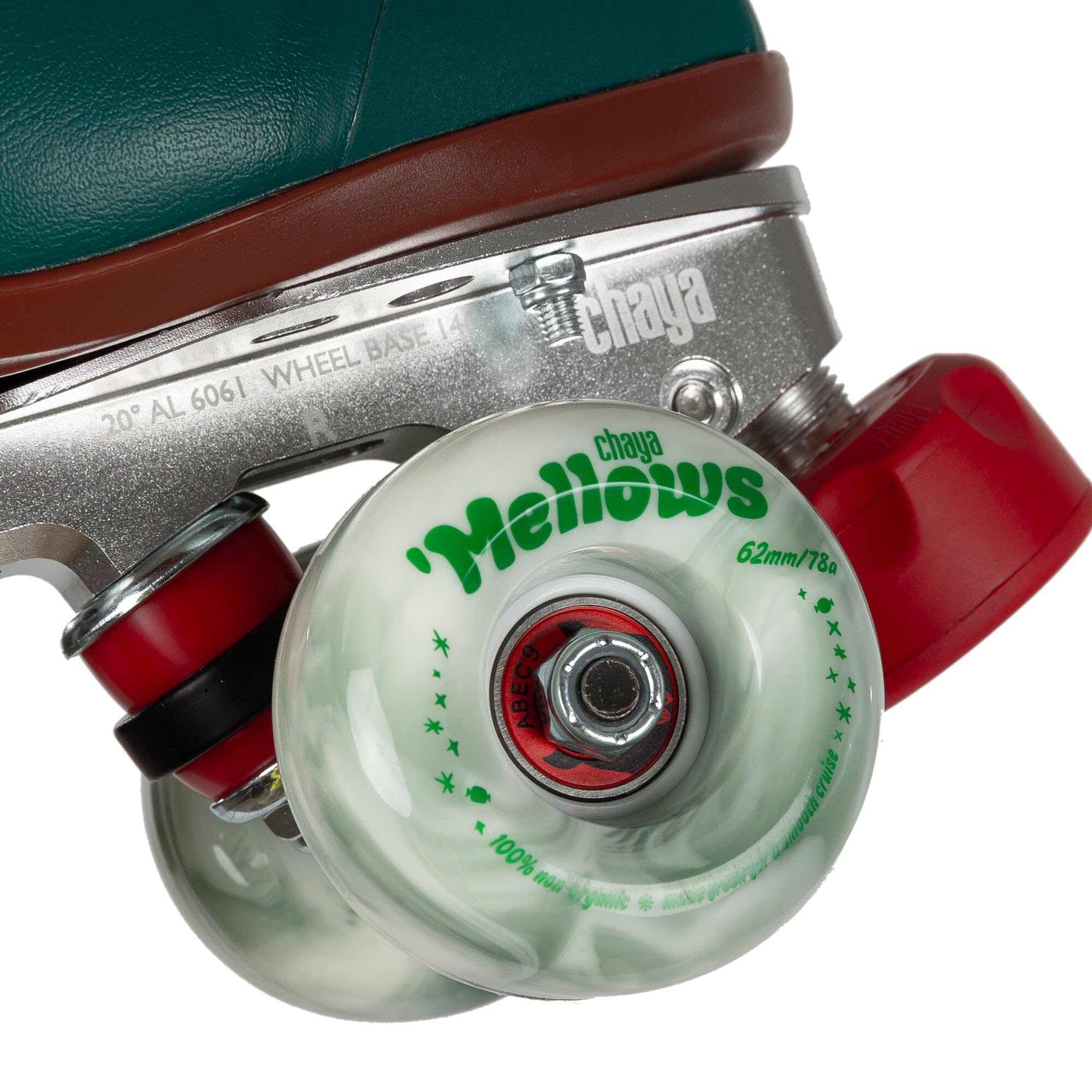 Chaya Rollschuhe Melrose Premium Juniper Green - Roller Skates für Damen und Herren im Retro-Look für Roller-Disco - Roll-Schuhe in Grün