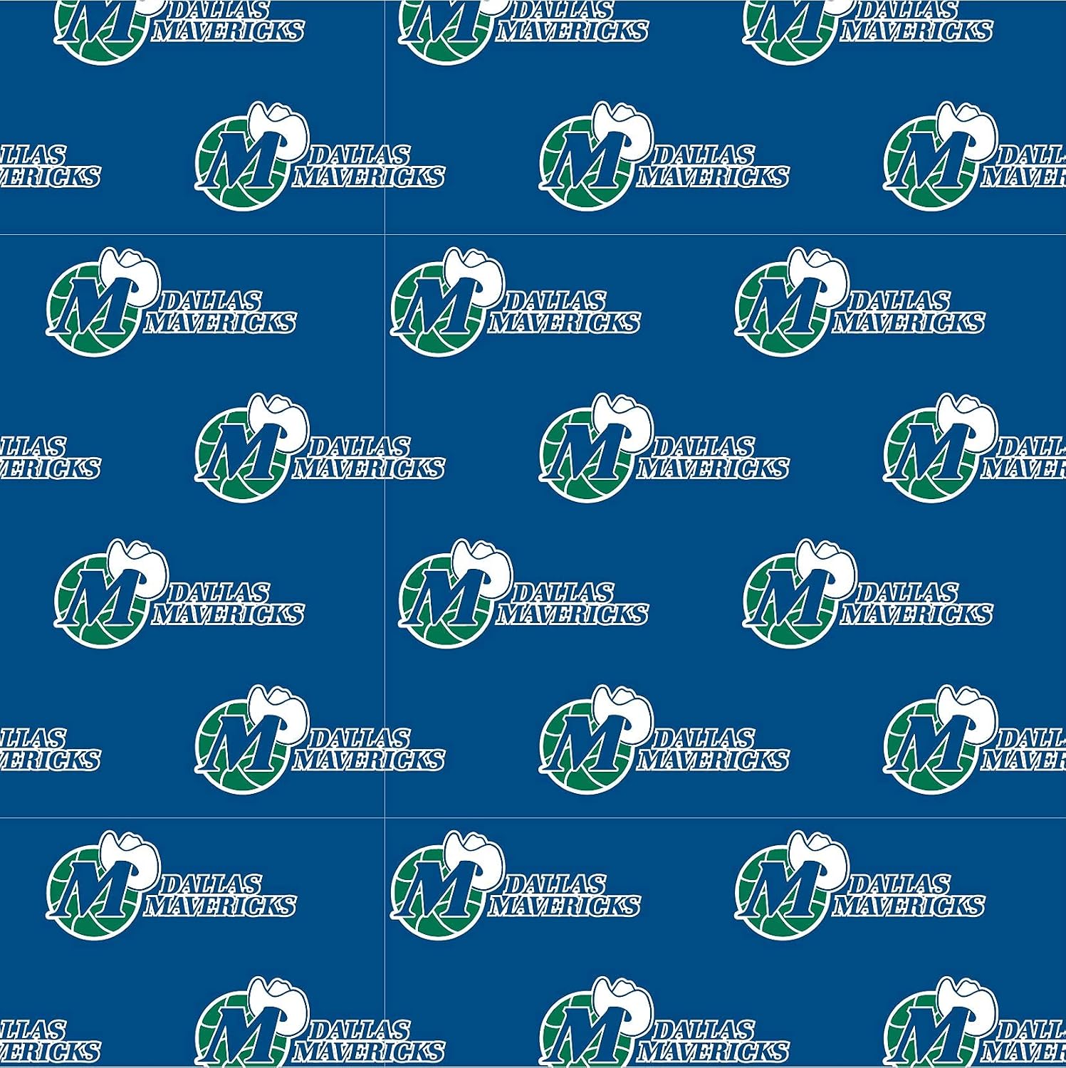 Quilting Cotton for Sewing – NBA Collection - 100% Cotton - Soft, Decorative Material - Pre-Cut 44-45 Inches Wide x 2 Yards - by Camelot Fabrics - Dallas Mavericks Retro Logo