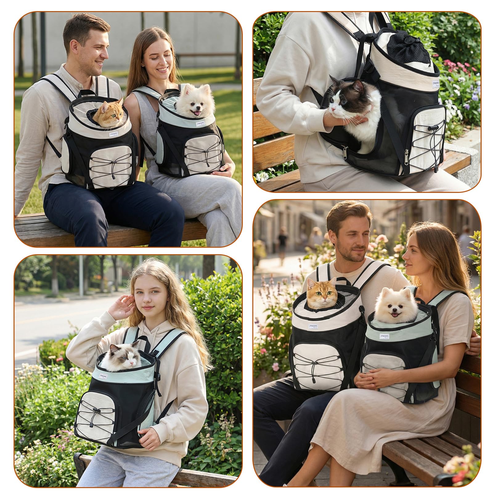 PETCUTE Mochila para Perros de hasta 7,5 kg,Transpirable Mochila Perros