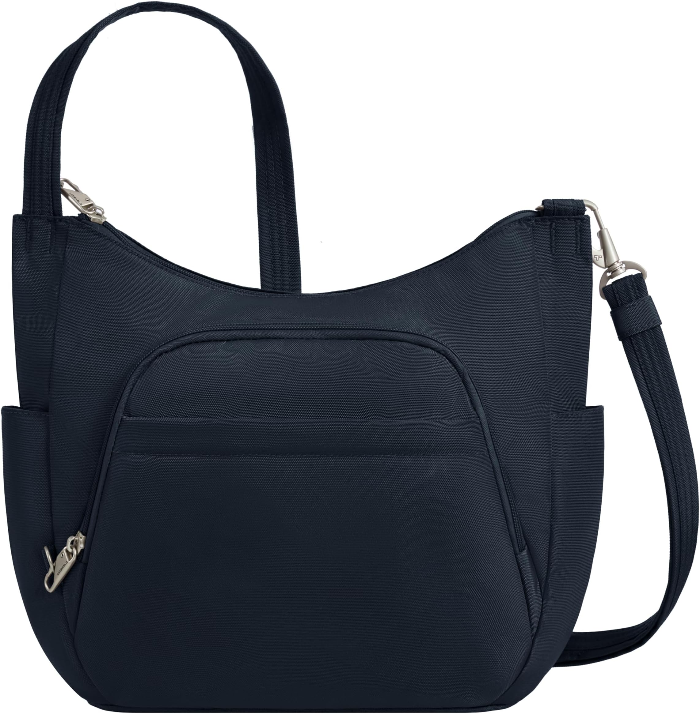 Travelon Anti-Theft Classic Crossbody Bucket Bag, Midnight, 14’ x 11” x 4”, Travelon Anti-Theft Classic Crossbody Bucket Bag