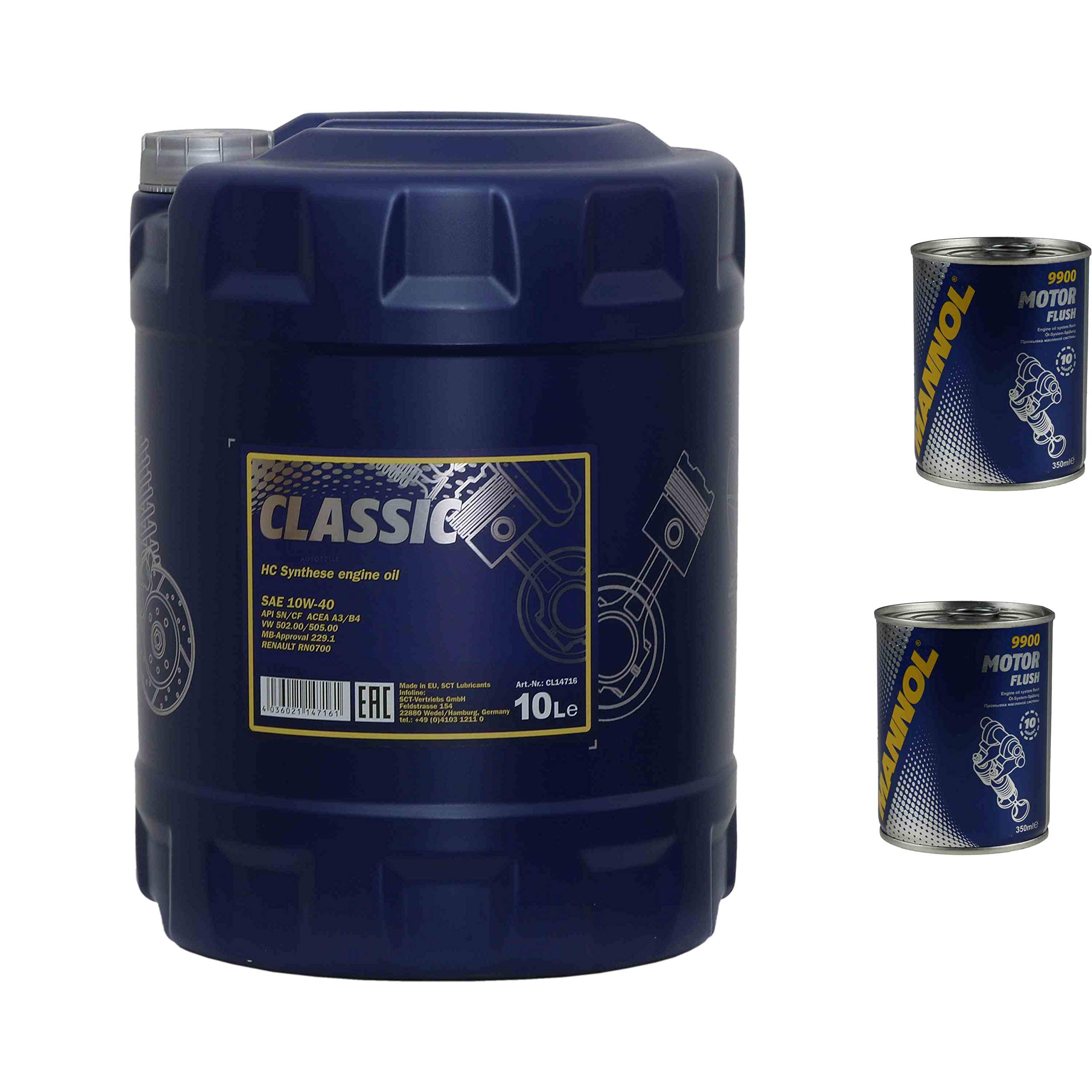Mannol Classic 10W-40 - Aceite para motor (10 L, 2 unidades, aditivo)