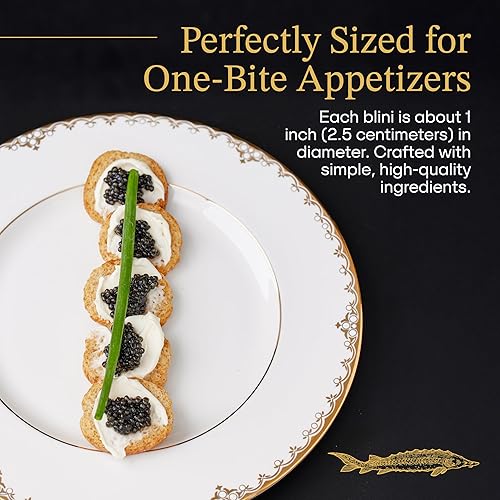 Miniatura 4 de Mini Blinis de cóctel ruso 2 paquetes (36 piezas) cada paquete. Extra fino, delicado en sabor y textura, perfecto para maridar con caviar.