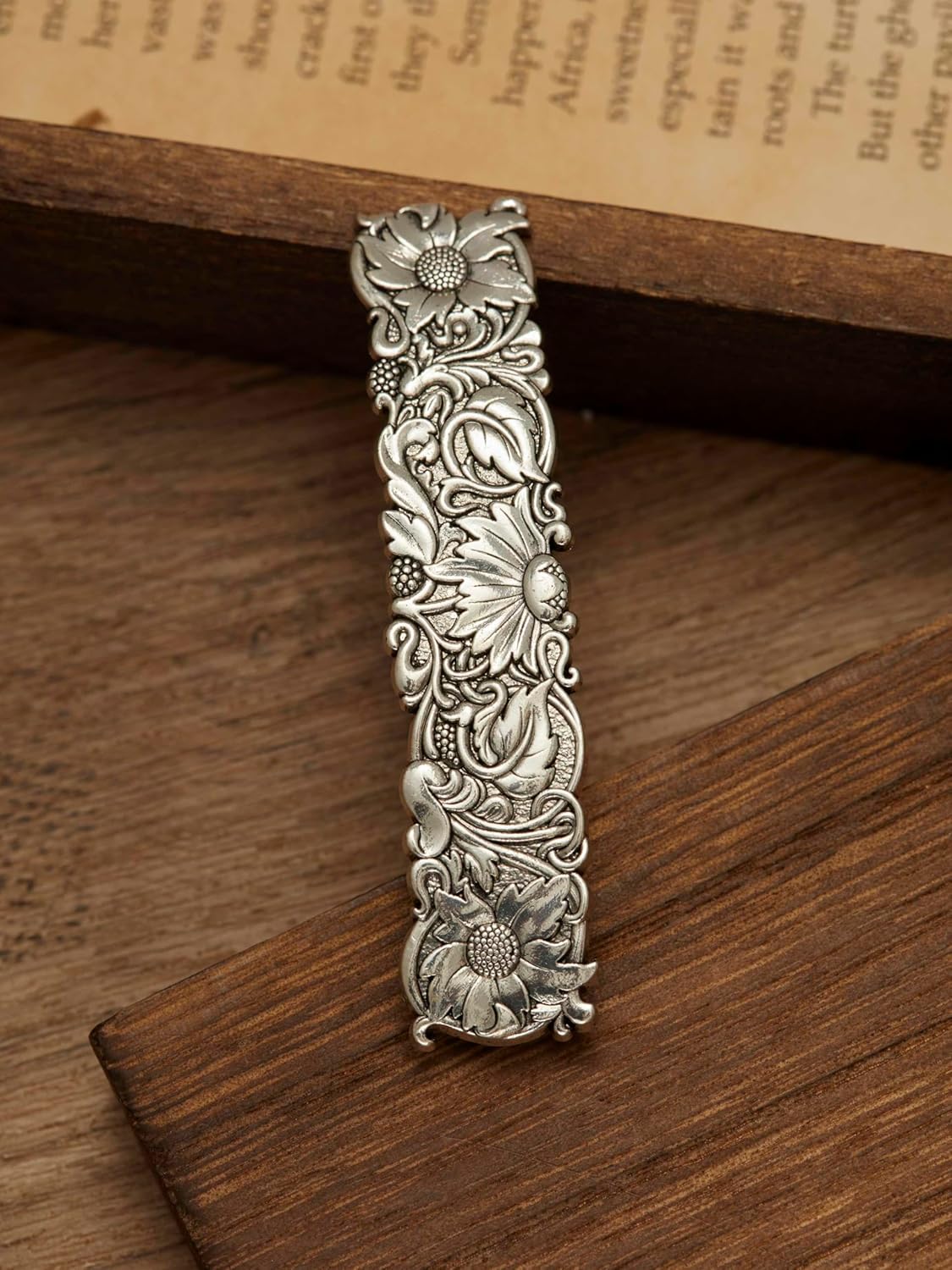 HAQUIL Vintage Flower Rectangular Hairclip, Hair Clip Vintage Viking Celtic Knot Protection Hair Clip, Barrettes Gift for Women Viking Hair Accessories - Image 6