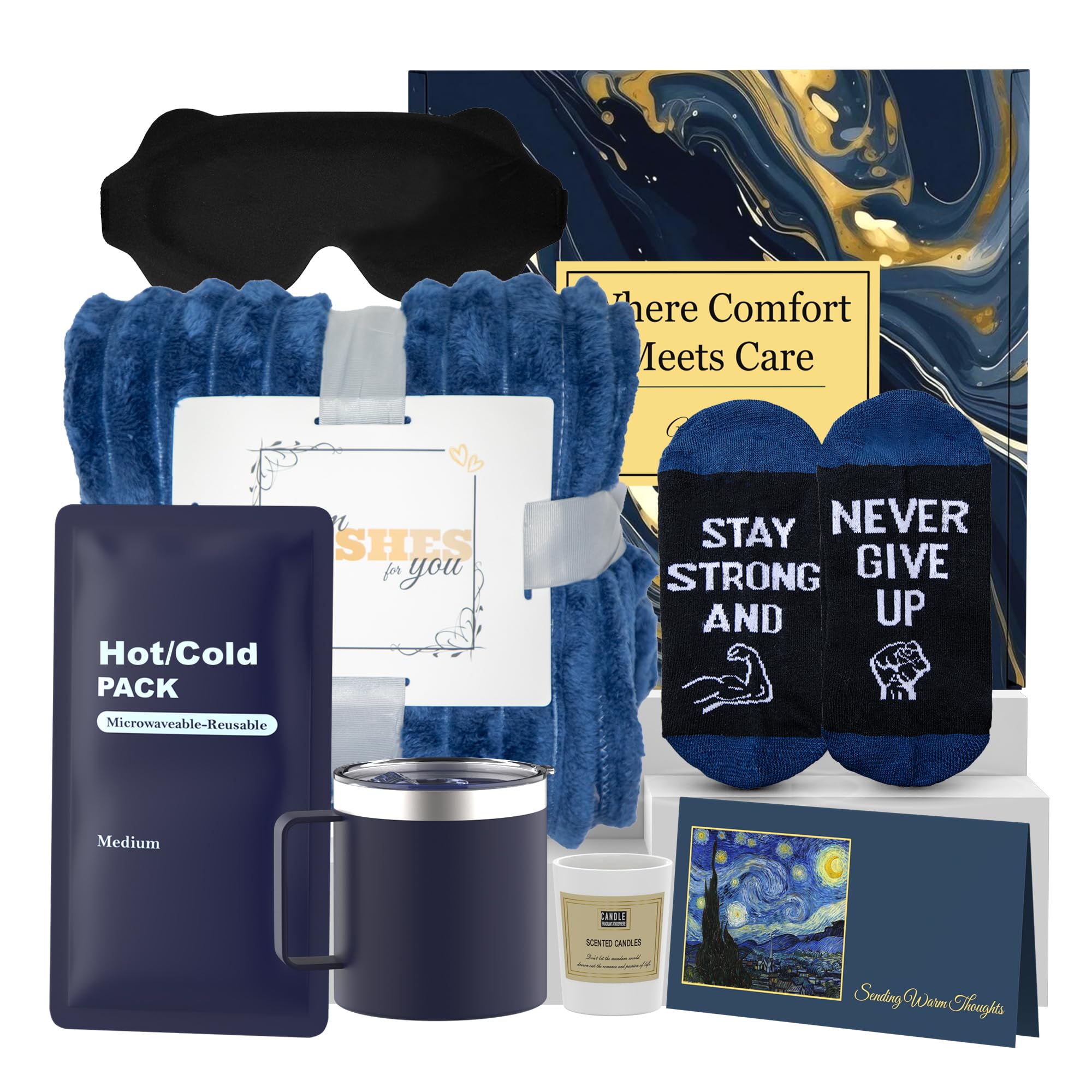 Get Well Soon Gift Basket Men, Care Package for Men, Get Well Soon Gifts for Man with Hot Cold Pack, After Surgery, Cancer Gifts, Sympathy Gift Basket, Feel Better, Sick Friend, Recovery, Dad, Husband