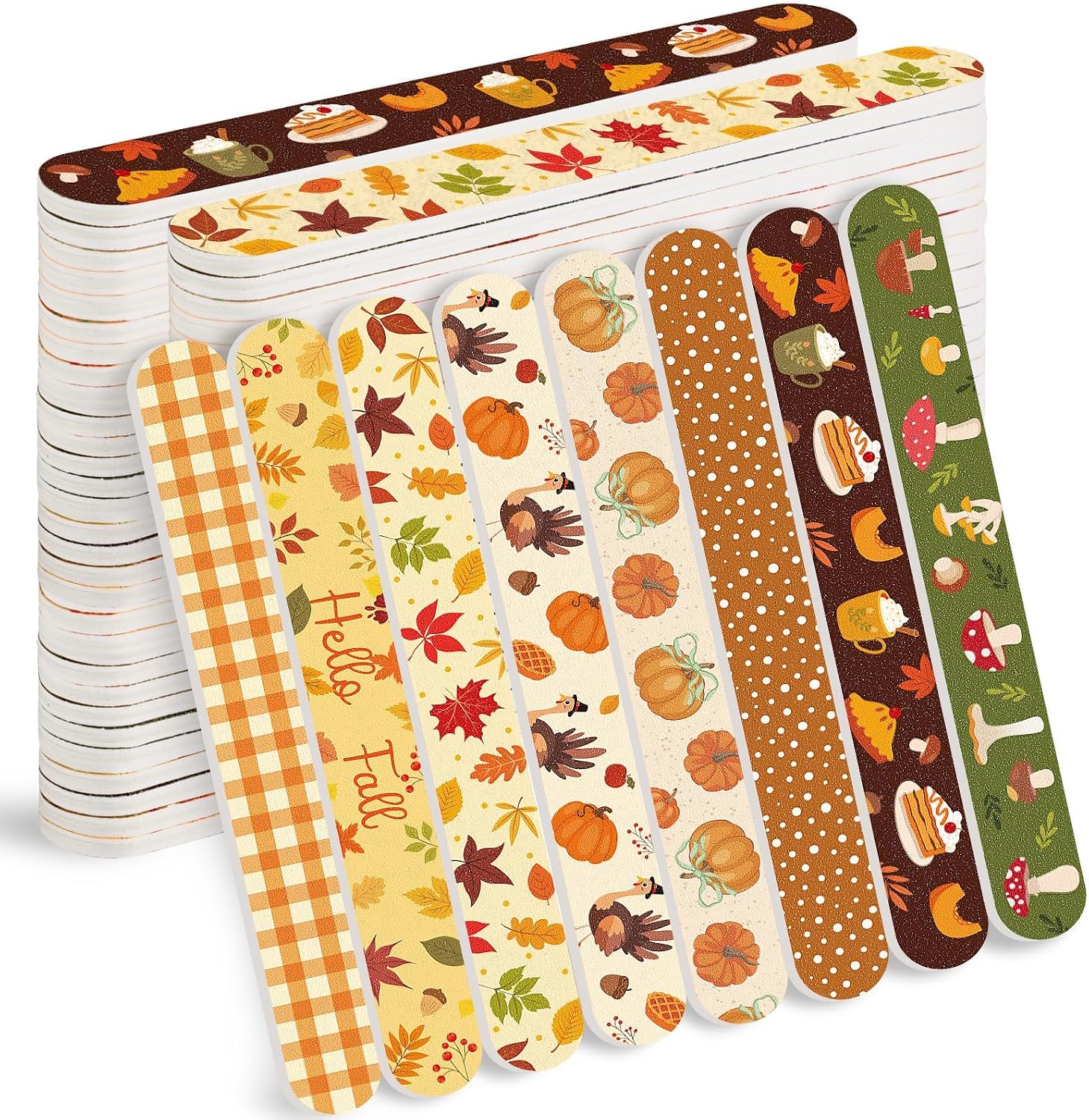 48 Pcs Fall Nail Files Thanksgiving Autumn Gifts Bulk for Women