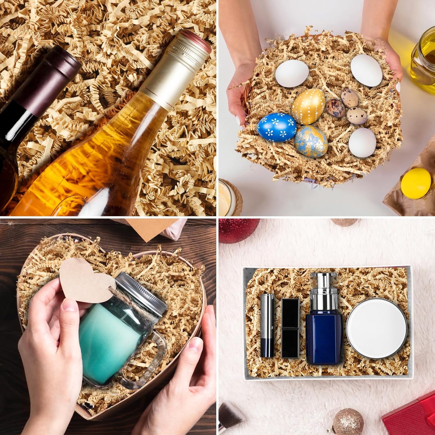 Darfukei Crinkle Paper Filler, 1/2LB(8 oz) Shredded Paper For Gift Baskets, Kraft For Christmas gifts, Crinkle Cut Paper Shred For Birthdays, Weddings,Boxes Bags, Basket Filler, Anniversaries, Gift Wrapping - Image 5