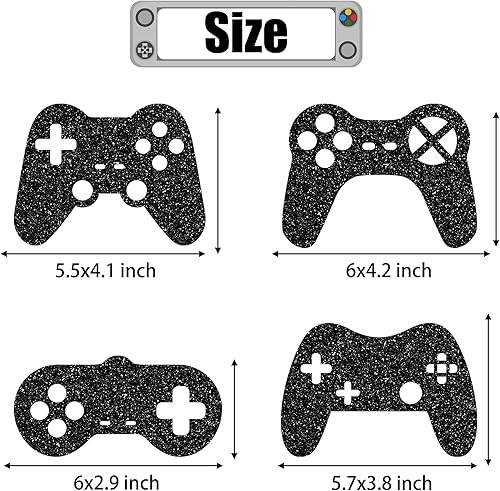 Miniatura 3 de Suministros para fiestas de videojuegos, centro de mesa, 14 unidades, decoración de mesa de fiesta negra con purpurina para juegos de niños,