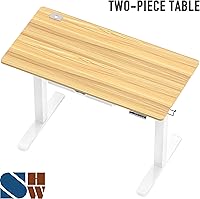 Vista 118 de SHW - Escritorio de pie eléctrico de altura regulable con memoria - 48 x 24 pulgadas, marrón rústico